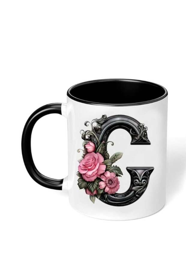 ® Ceramic Coffee Mug with Initial Design Printed Gift for Coffee and Tea Lovers 11 Oz alphabet C