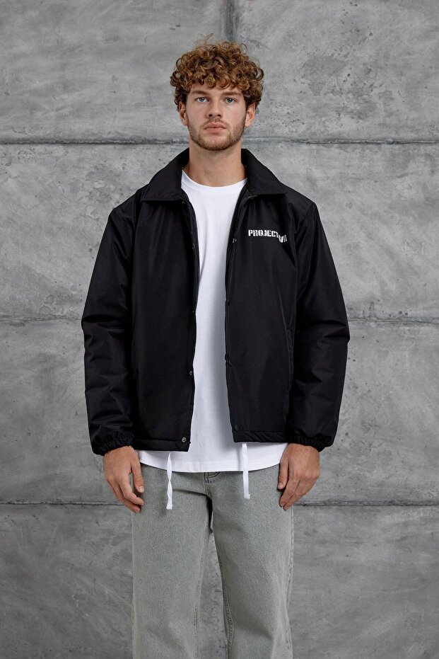 سترة رجالية سوداء Nmrc موسمي كبيرة الحجم - 1