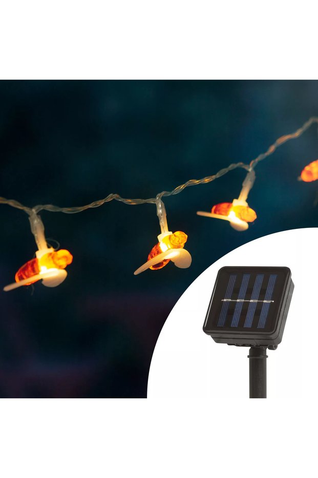 Solar light string IP44 LED bee 2.3m 20 warm white LEDs