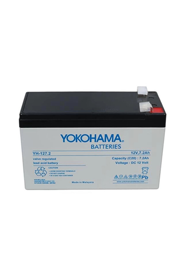 YH-127.2 12 Volt - 7.2 Amper UPS'ler İçin Akü (150x65x90 mm) - 2