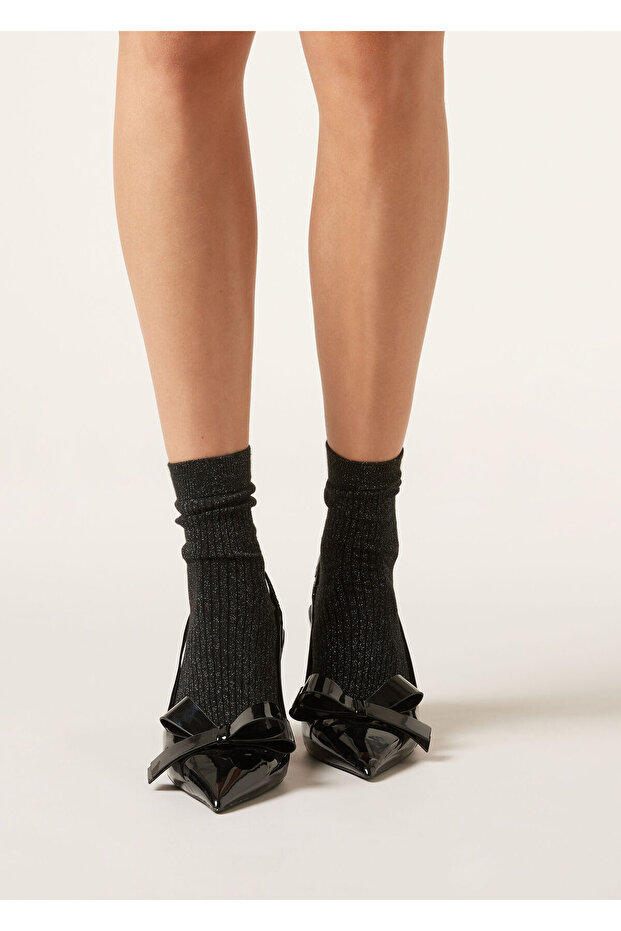 Simli Fitilli Çorap - 2