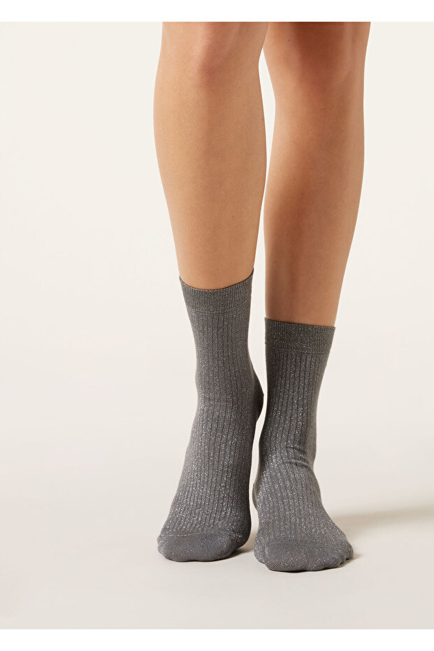 Simli Fitilli Çorap - 1