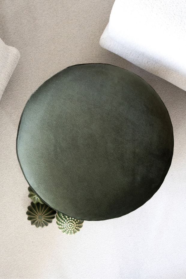 Niva Puf, Soft Parlak Kumaş - Koyu Yeşil - 4