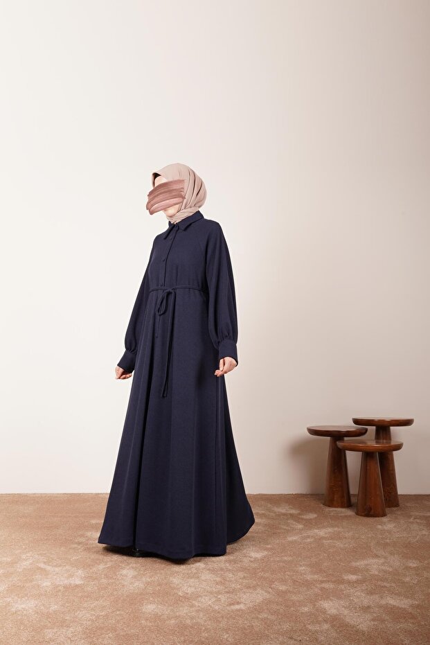 Kloş Triko Ferace-Lacivert - 1