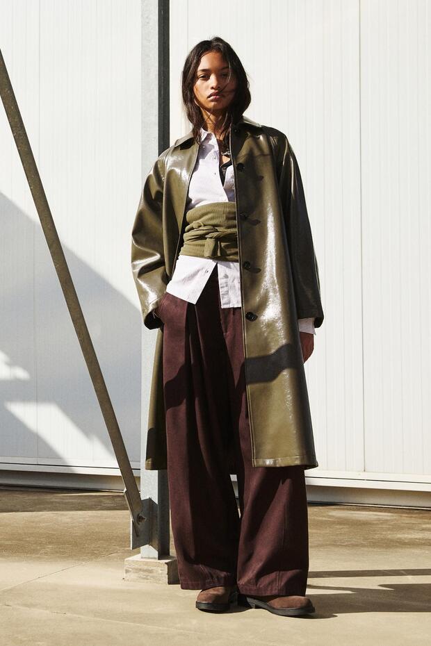 Vinil efektli trençkot - 1