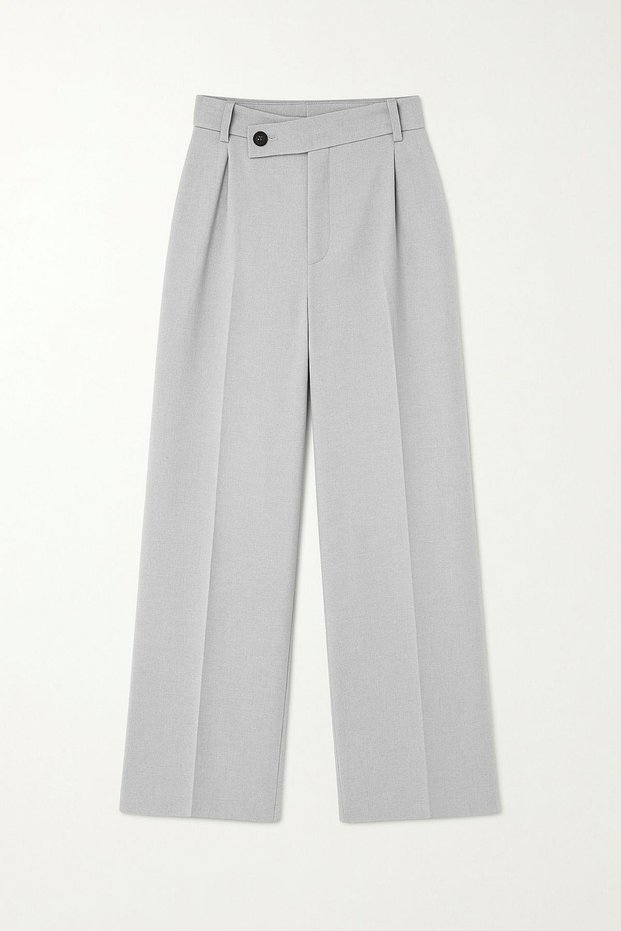 4759 Women's Cross Waist Flowy Wide Leg Palazzo Pants Gray