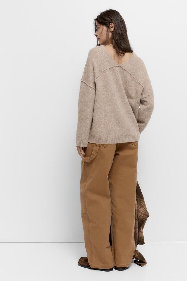 Yumuşak yakalı triko kazak - 5