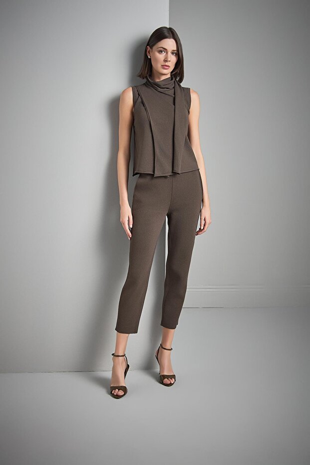 Beli Kordonlu Triko Pantolon - 4