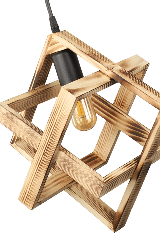 Kareli 2.Li Ahşap Avize - 3