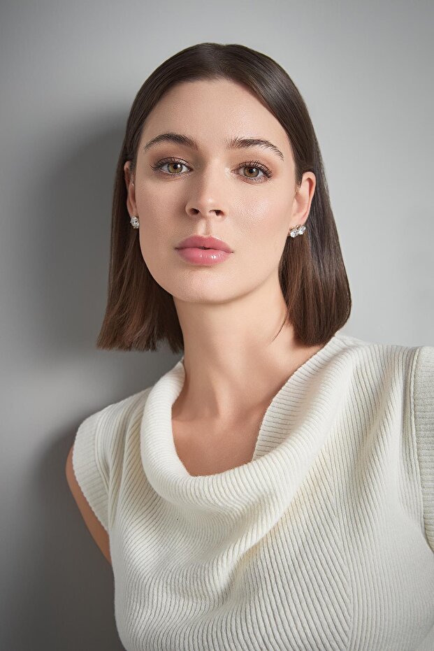 Degaje Yaka Ekru Triko Bluz - 5