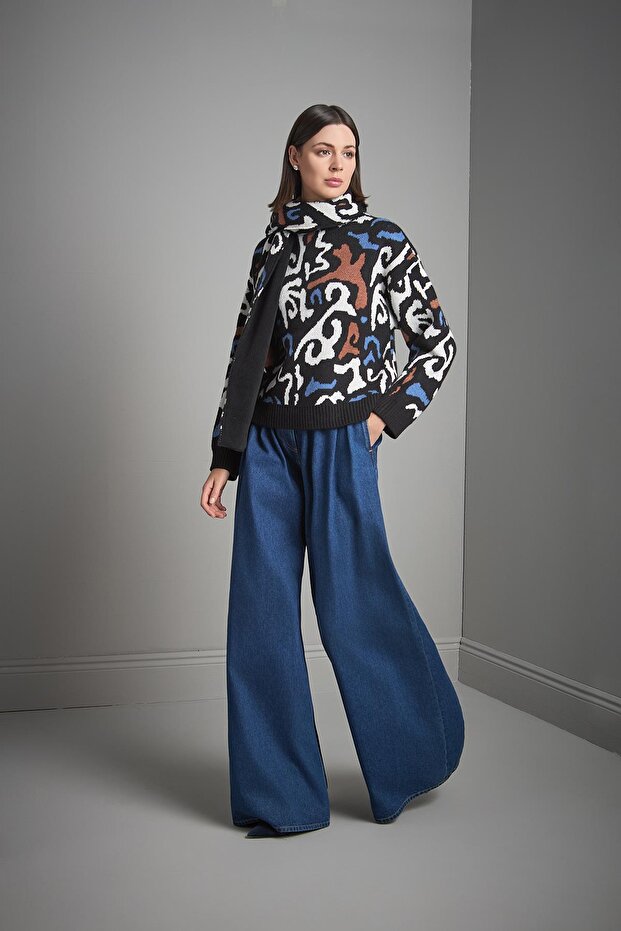 Desenli Multi Triko Atkı - 3