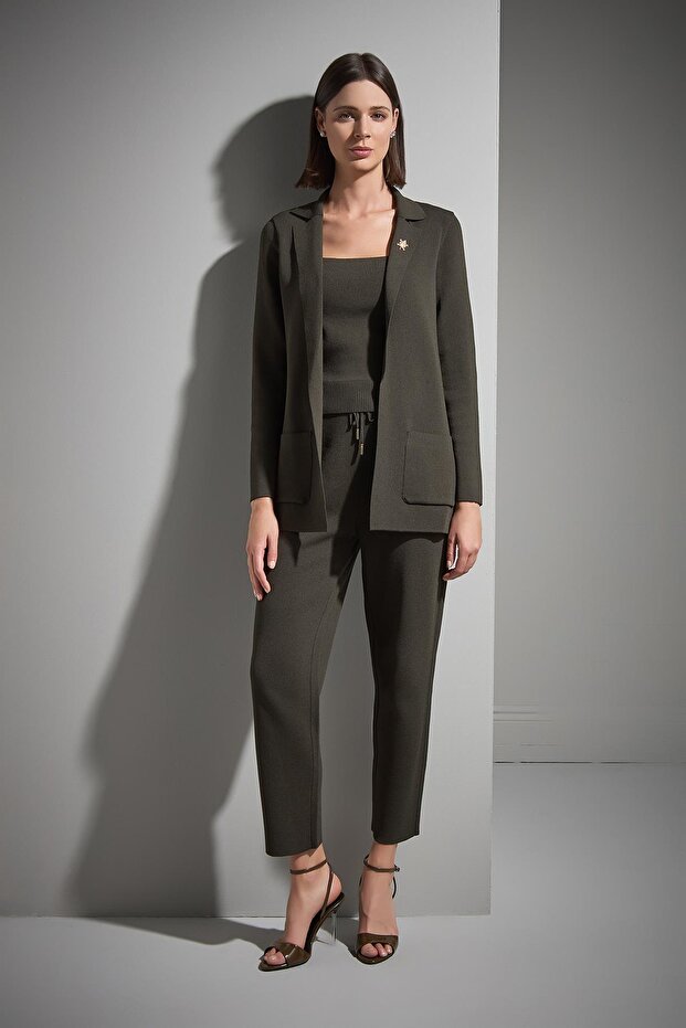 Beli Kordonlu Triko Pantolon - 3