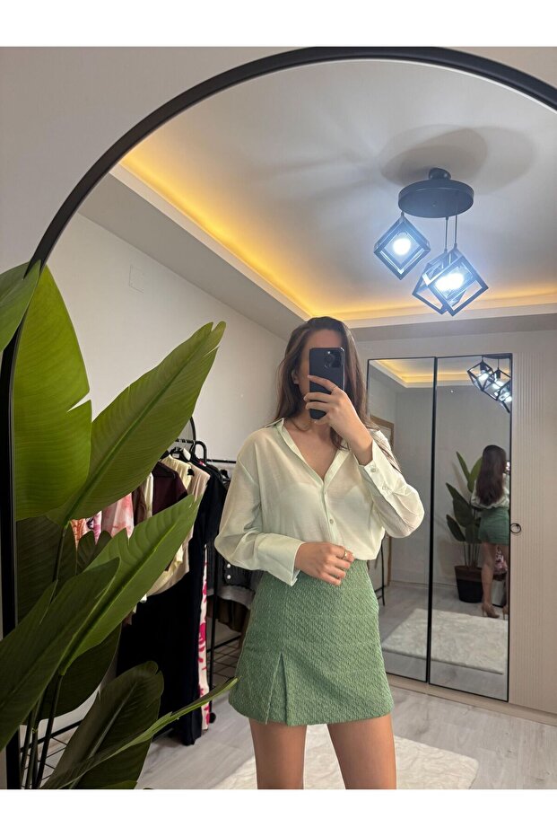 YIRTMAÇLI ŞORT ETEK - 1