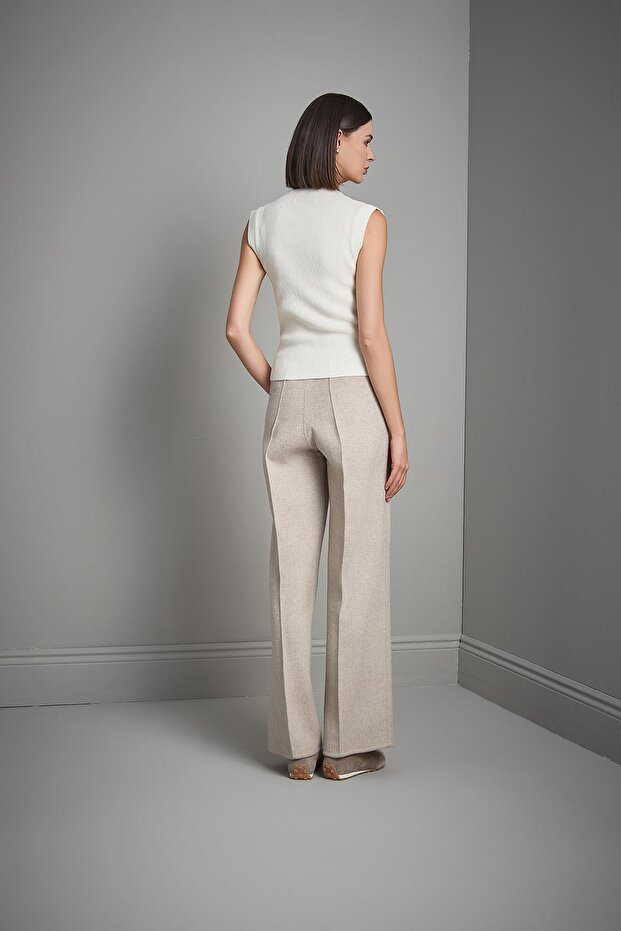 Degaje Yaka Ekru Triko Bluz - 6