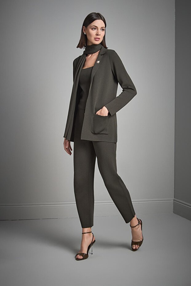 Beli Kordonlu Triko Pantolon - 1