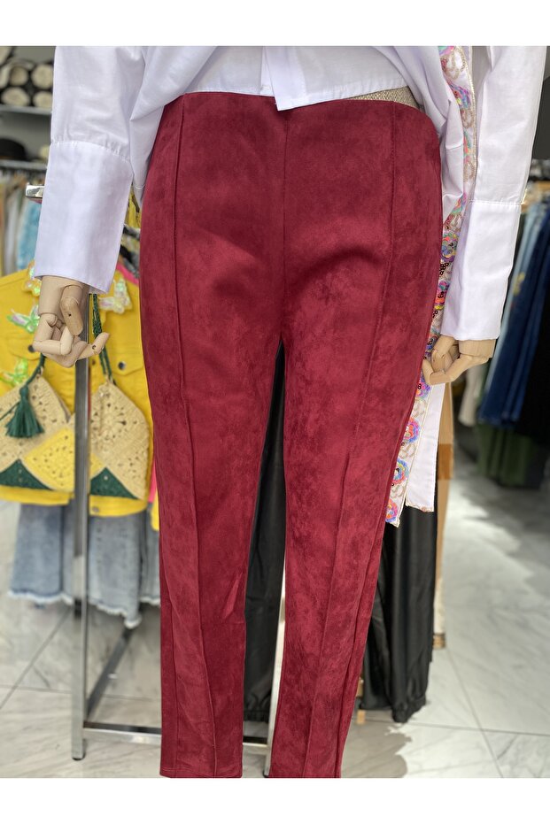 Süet tayt pantolon - 1