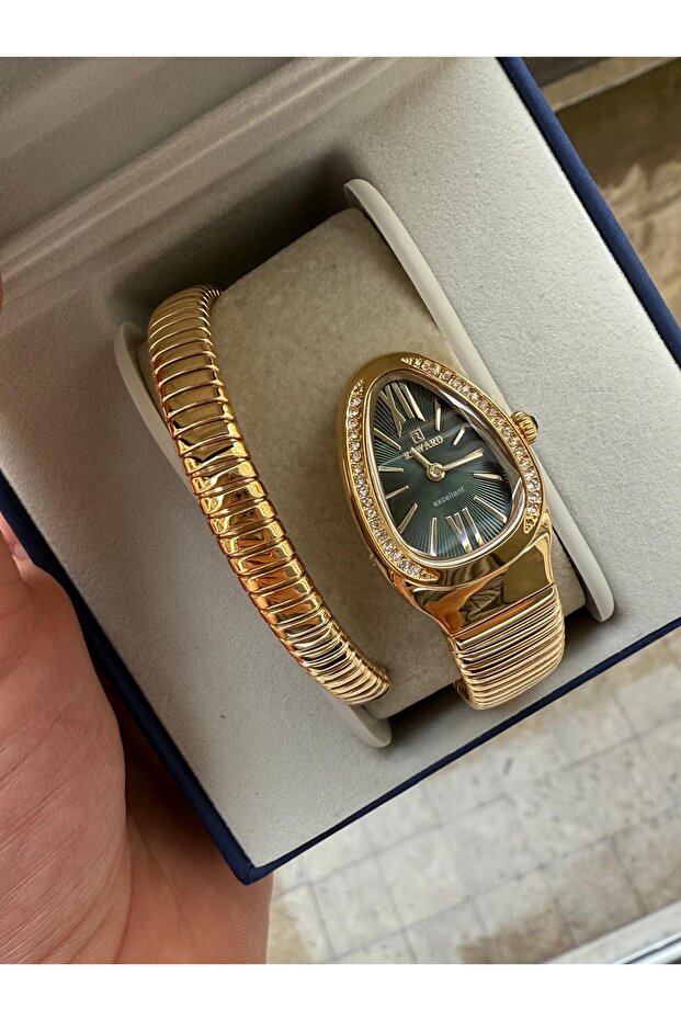 Thin to Thick Stone Snake Watch Elegant Case 3ATM Waterproof (Single Turn)