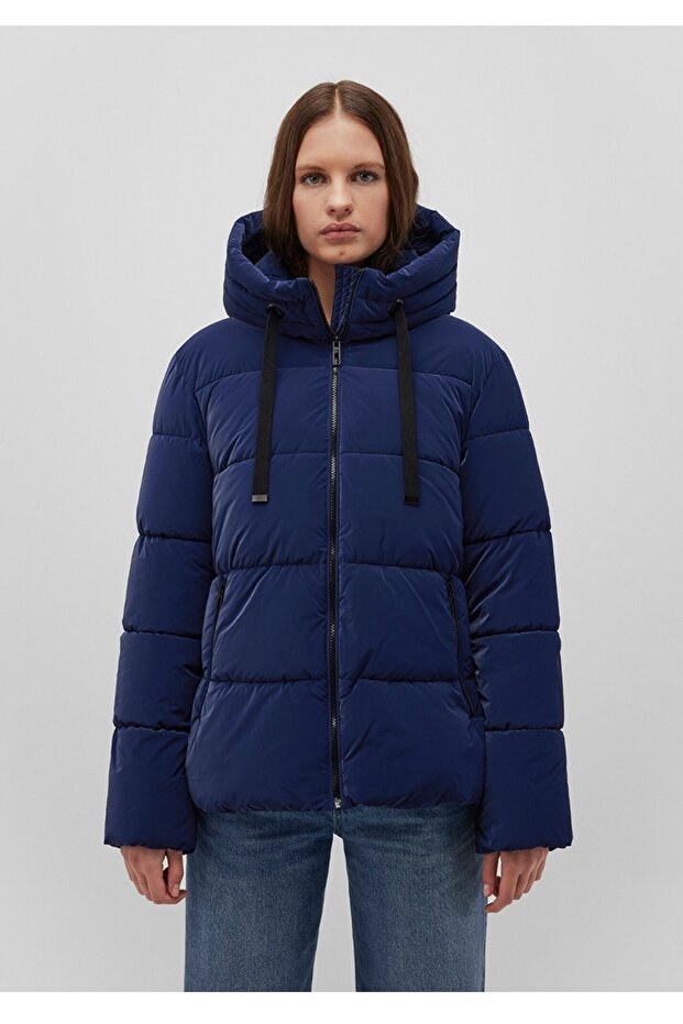 kapüşonlu regular fit şişme mont - 2