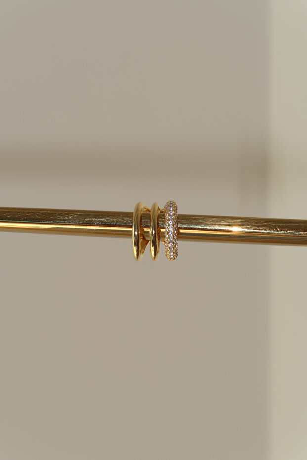 Gold Earcuff Küpe - 1