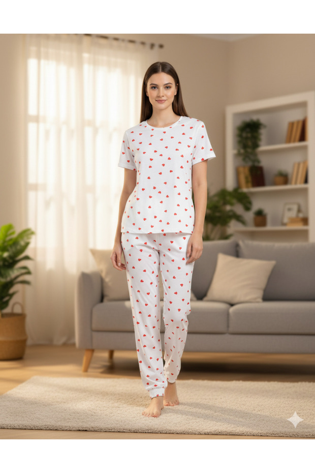 Women's Hearted Pajama Set