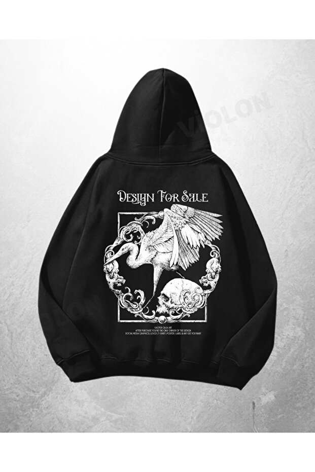 Black Unisex Things for Soul Printed Oversize Hoodie Sweatshirt