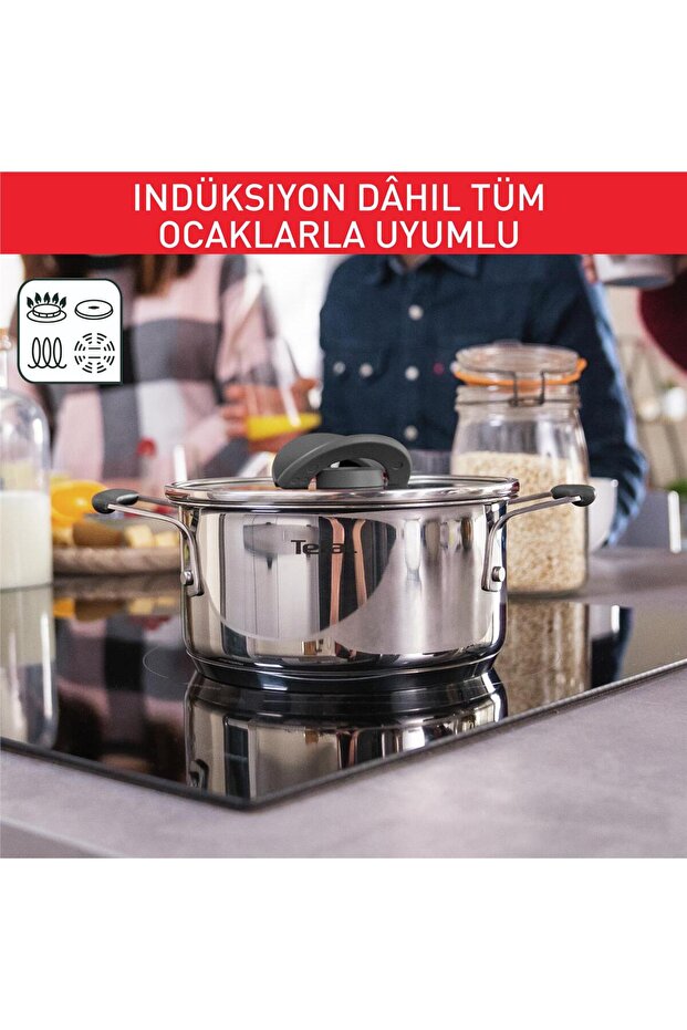 Optispace 8 Parça Çelik Tencere Seti - 6