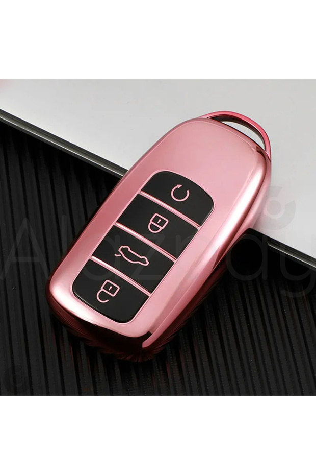 Chery Jaecoo Compatible Tiggo 8 Pro Max, Tiggo 7 Pro Max Avantgarde, Omoda 5 Pro Glossy Tpu Key Case Cover (Rose)