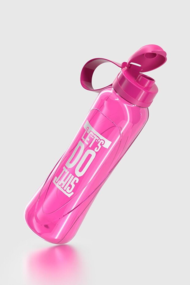 Sky Patterned 630 ml Water Bottle with Removable Carrying Strap 912062 Fuchsia - 2