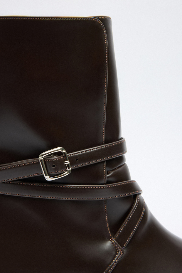 Bot 2513 - Çapraz Kemer Detaylı Acı Kahve Kadın Bot - 4