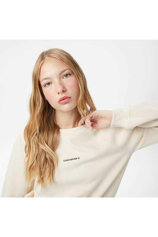 Kadın Krem Sweatshirt - 4