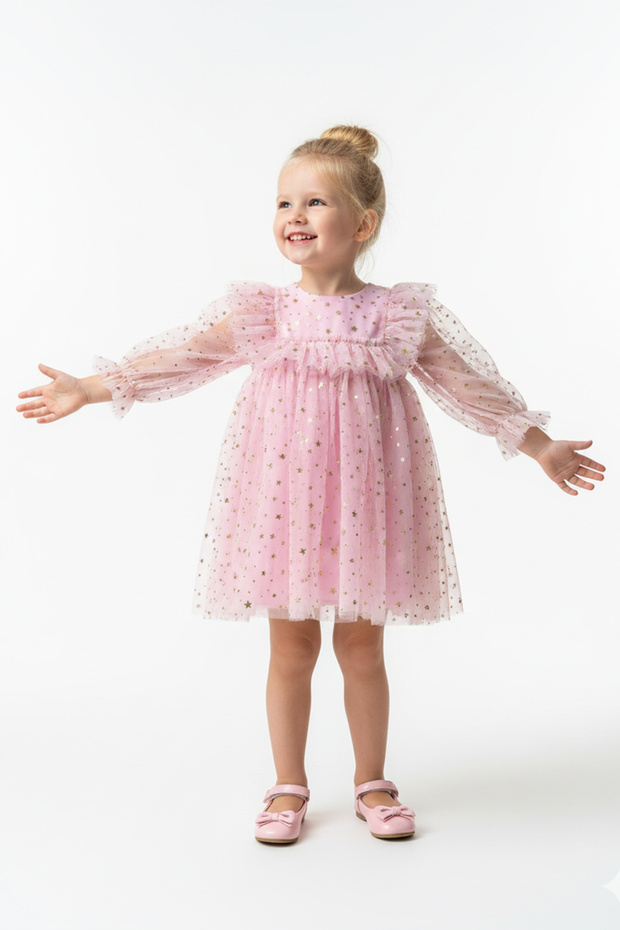 Baby Girl Dress Girls Kids Dress Birthday Party Wedding Dress Long Sleeve Lined Dress