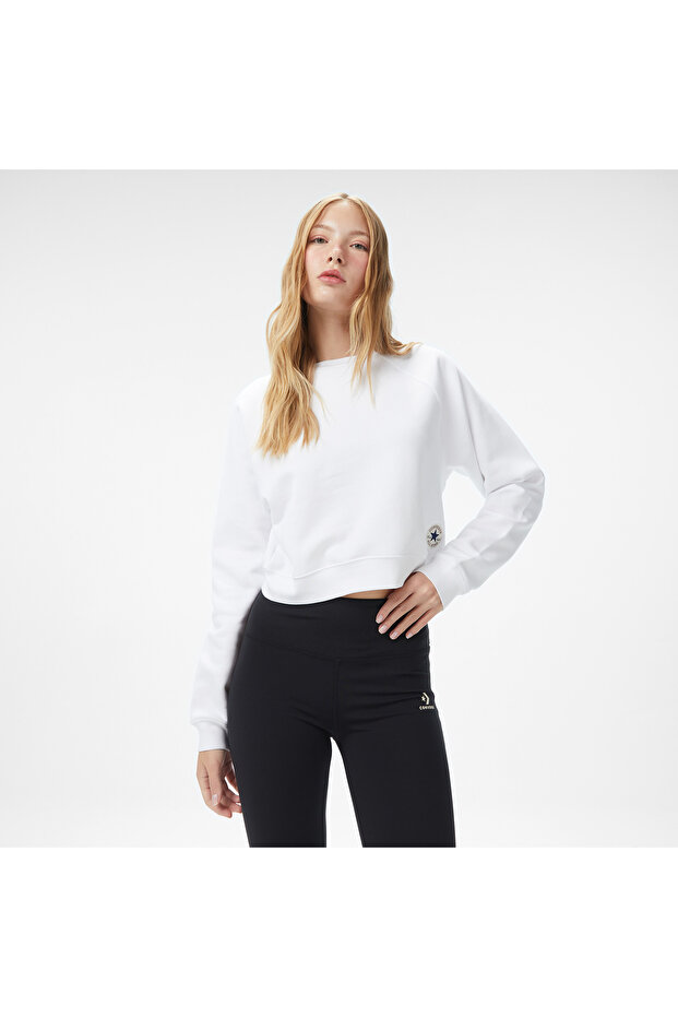 Kadın Beyaz Sweatshirt - 1