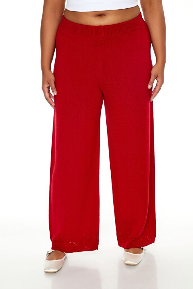 Plus Size Triko Pantolon - 1