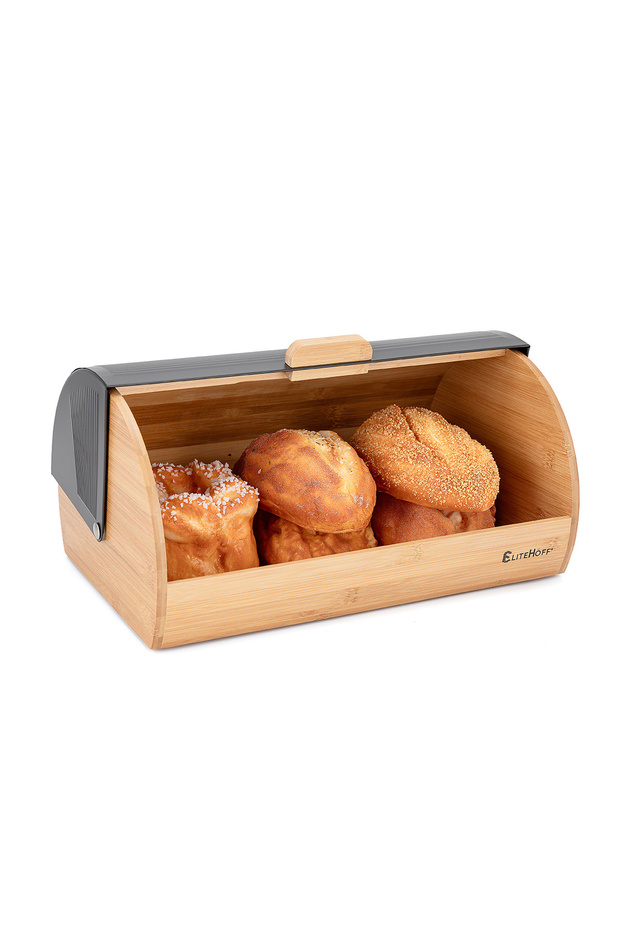 BAMBOO BREAD BOX BREAD CONTAINER E-6045 - 2