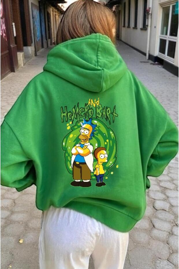 Unisex Homera Bart Colorful Custom Printed Cotton Oversize Hooded Sweatshirt