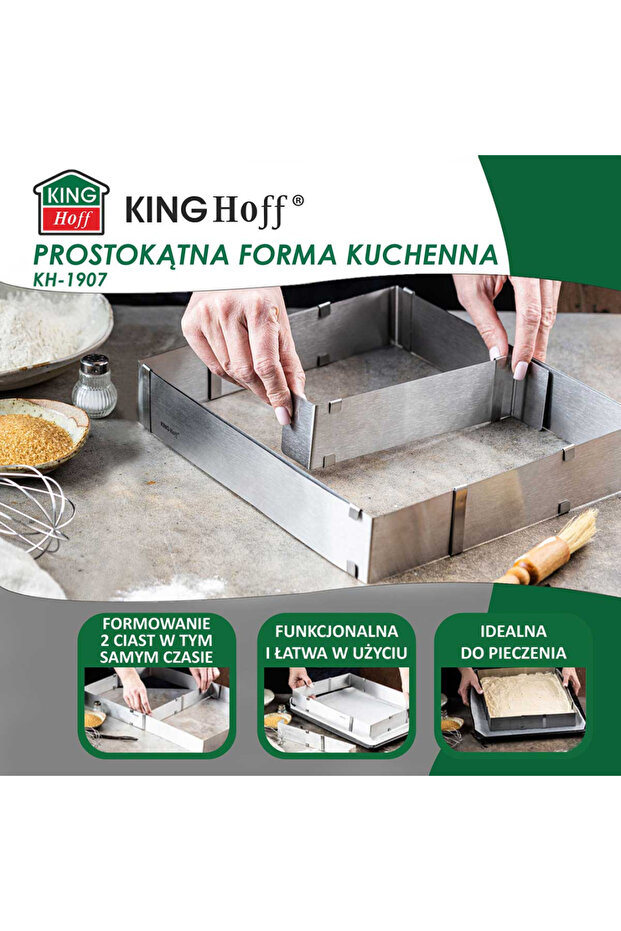 KINGHOFF KH-1907 RECTANGULAR ADJUSTABLE CAKE RIMS - 6