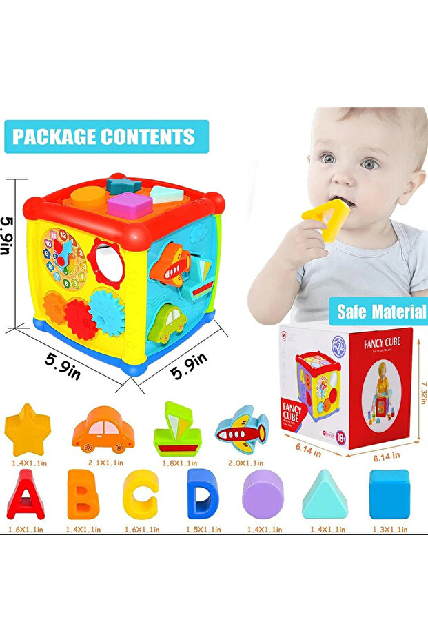 - لعبة تعليمية على شكل مكعب أنشطة للأطفال - متعددة الألوان - 8