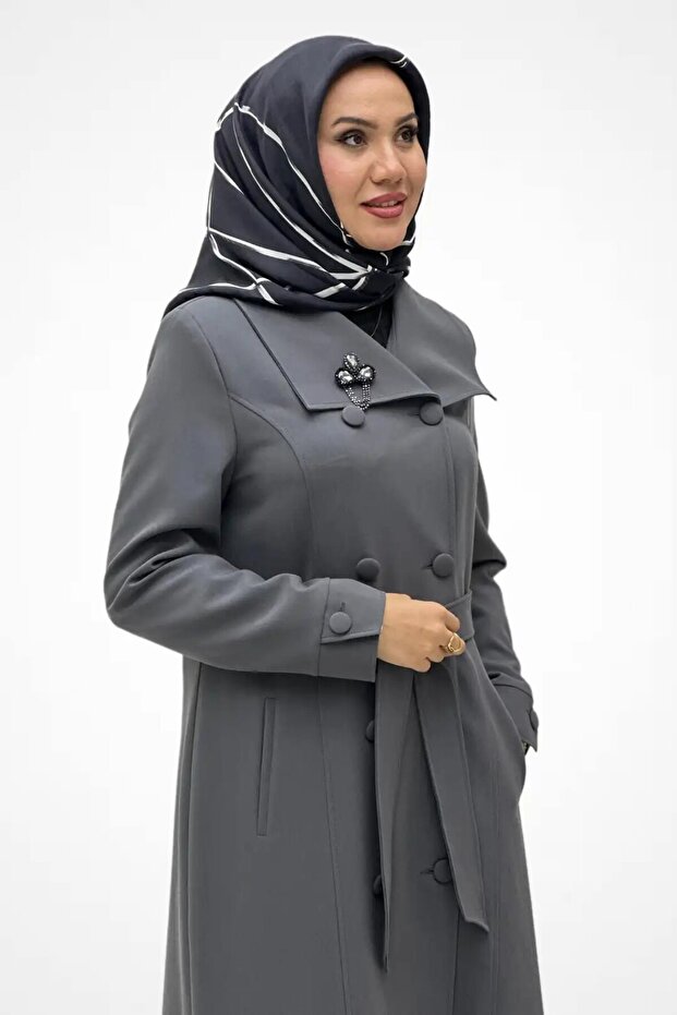 Broşlu Pardesü P900 - 3