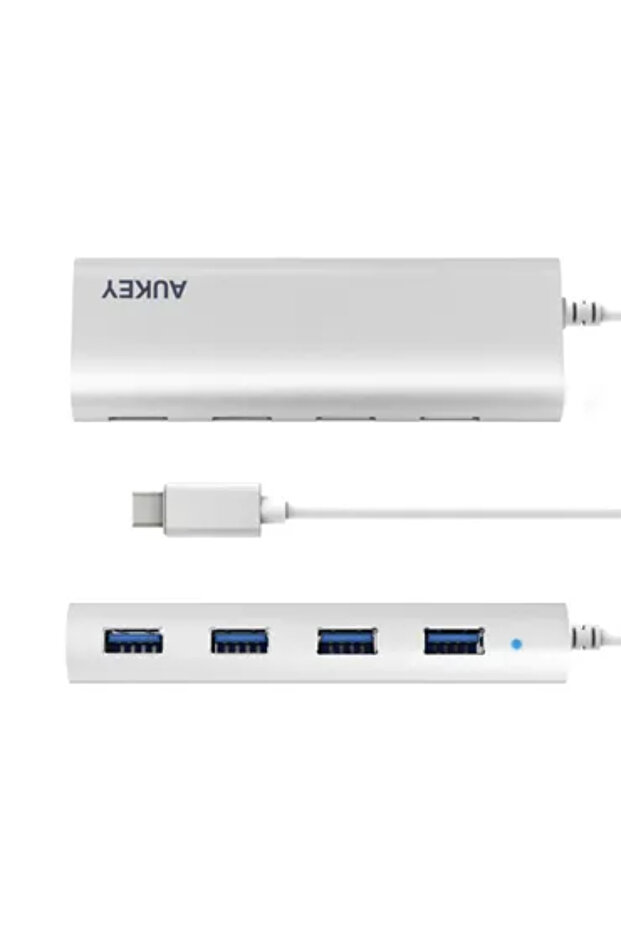 أوكي محول نقل بيانات 4 مخارج USB مع USB Type-C - فضي - 5