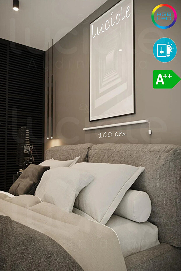 PartyLight RGB LED Işık – Sesle Senkron Renkli Kumandalı Gece Lambası / lambader - 6