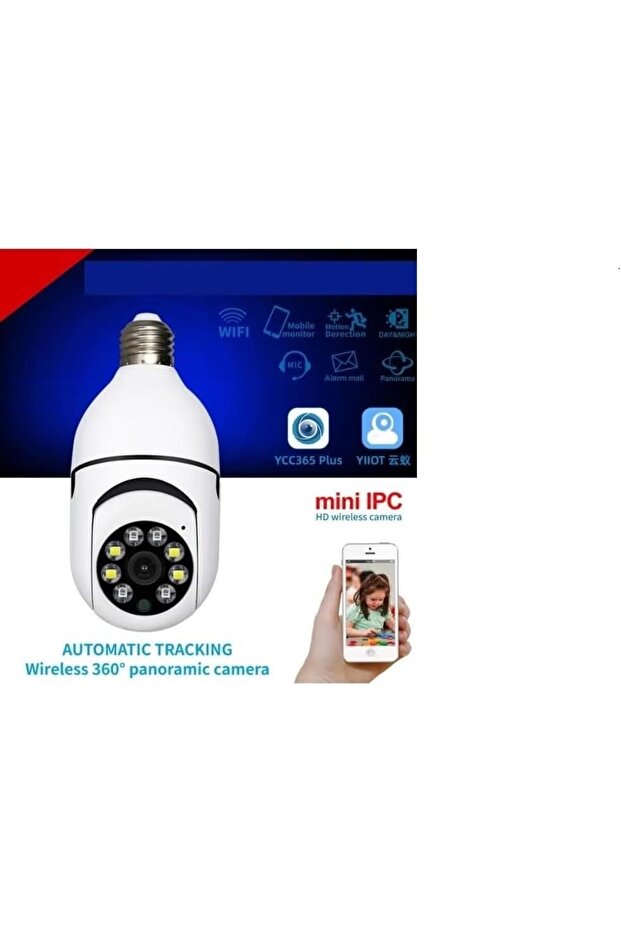 Light Bulb Security Camera 360 Degree, Full HD 1080p Wireless Wifi Light Bulb Camera, Night Vision H