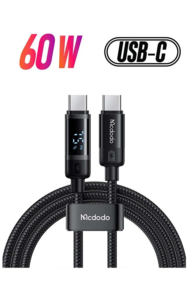 CA-5780 USB-C to USB-C 60W data cable 1.2m Black