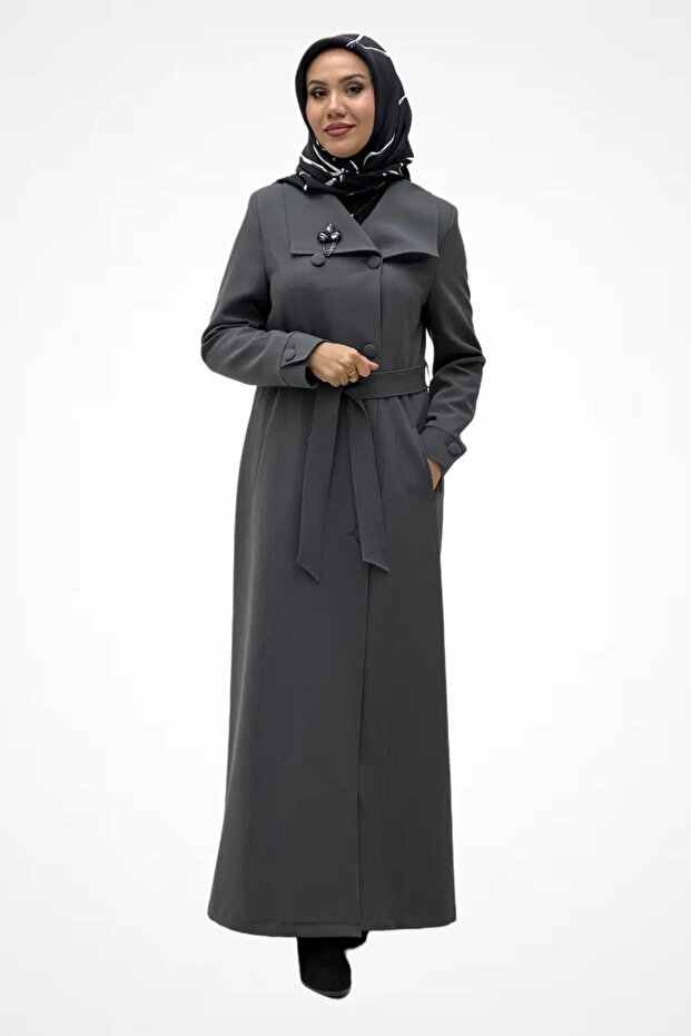 Broşlu Pardesü P900 - 1