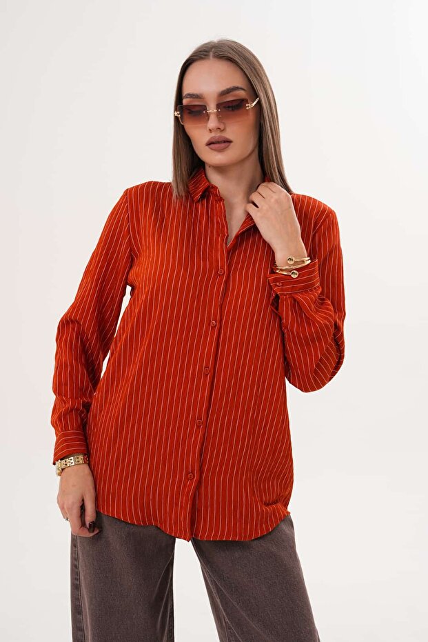 Çizgili Basic Gömlek - 2