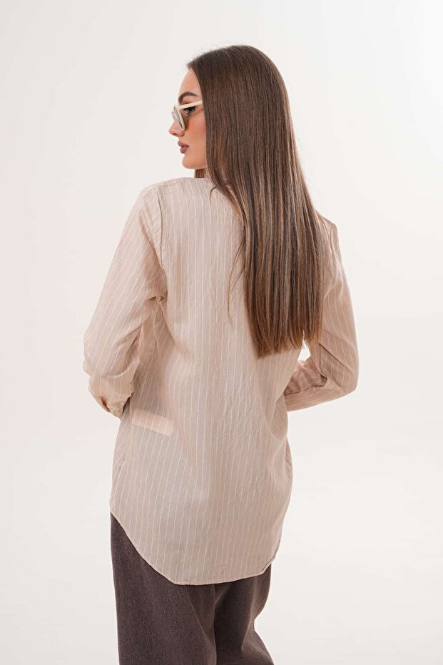 Çizgili Basic Gömlek - 3