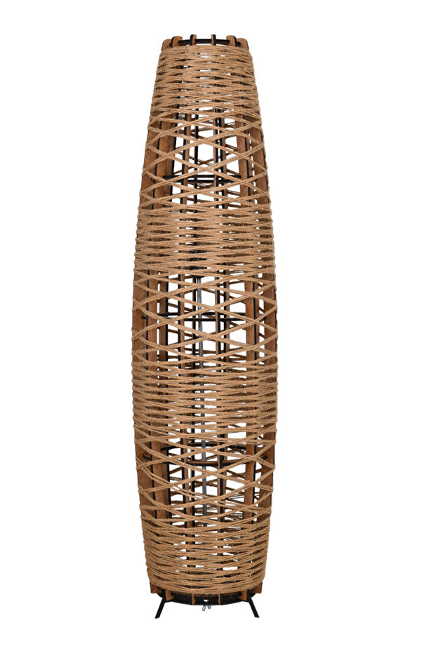 Bohem,Ahşap,Jüt,Hasır,Doğal Lambader 125*32 - 2