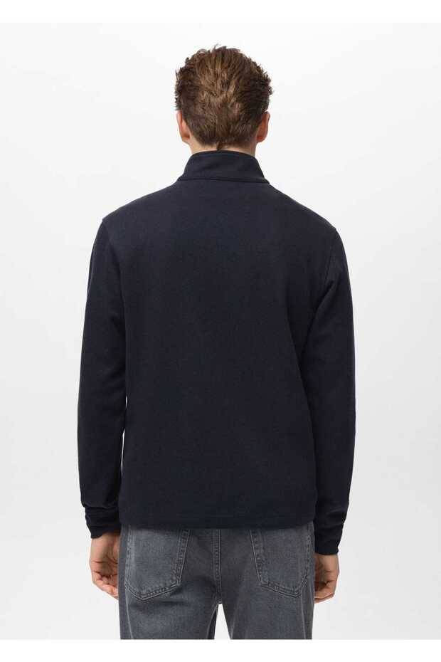 Regular fit fermuarlı sweatshirt - 4