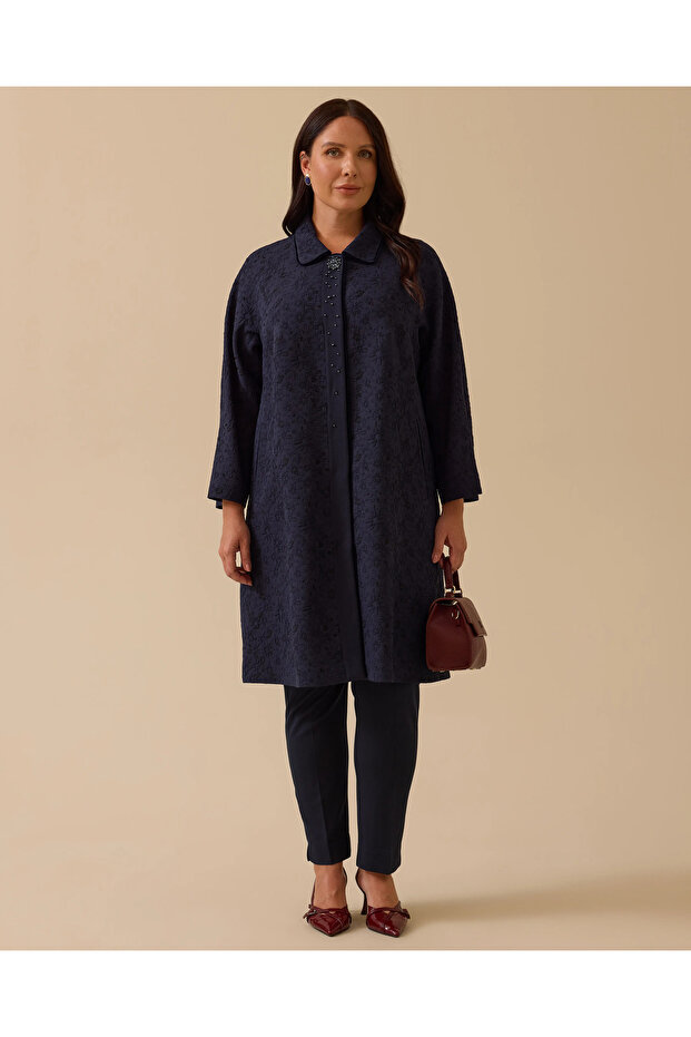 قبعة جاكار منقوشة كبيرة الحجم - 1