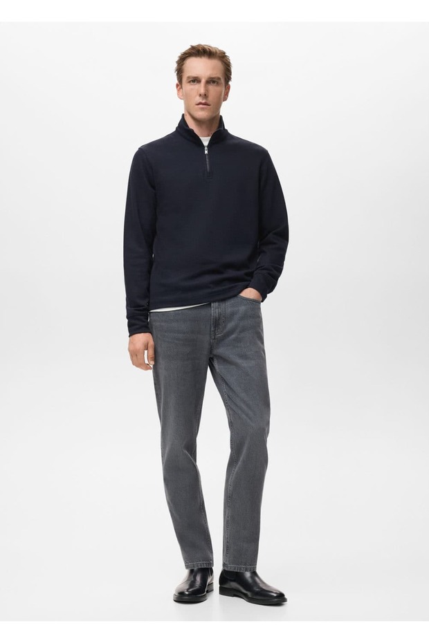 Regular fit fermuarlı sweatshirt - 2