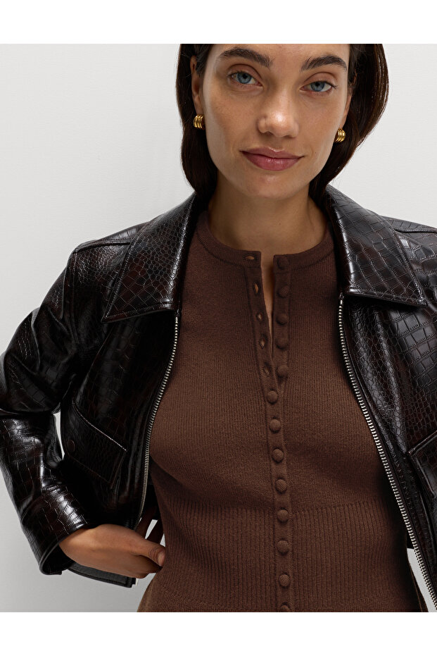 Soft Touch Yuvarlak Yaka Hırka - 4